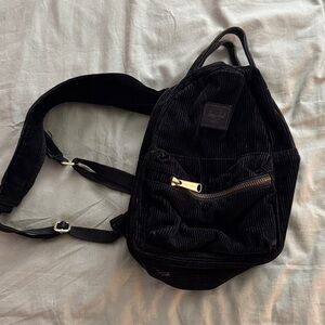 Herschel Black Corduroy Backpack